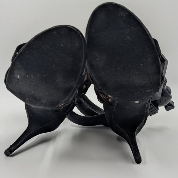 DIBA Black Velvet Strappy Gladiator Stiletto Sandals, Size 7.5M - NEVER WORN - Picture 7 of 7